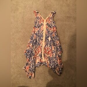 Free People Floral Blue and Cream Dress